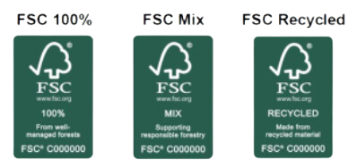 FSC Label Types (100%, Mix, Recycled)